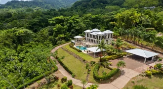 Ojochal Ocean View Estate Home with Guest Bungalow, Caretaker Home, Fruit Trees, and Waterfall